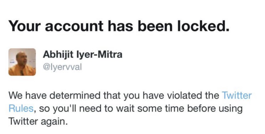 ARanganathan72's tweet photo. This is ridiculous. @Twitter forced @Iyervval to delete his tweet that simply mentioned the fact that an NDTV journalist was the guarantor for Zubair’s bail bond. When Abhijit tweeted it again, they have locked him out without giving any further explanation. #UnlockAbhijit https://t.co/PuHoEybDco
