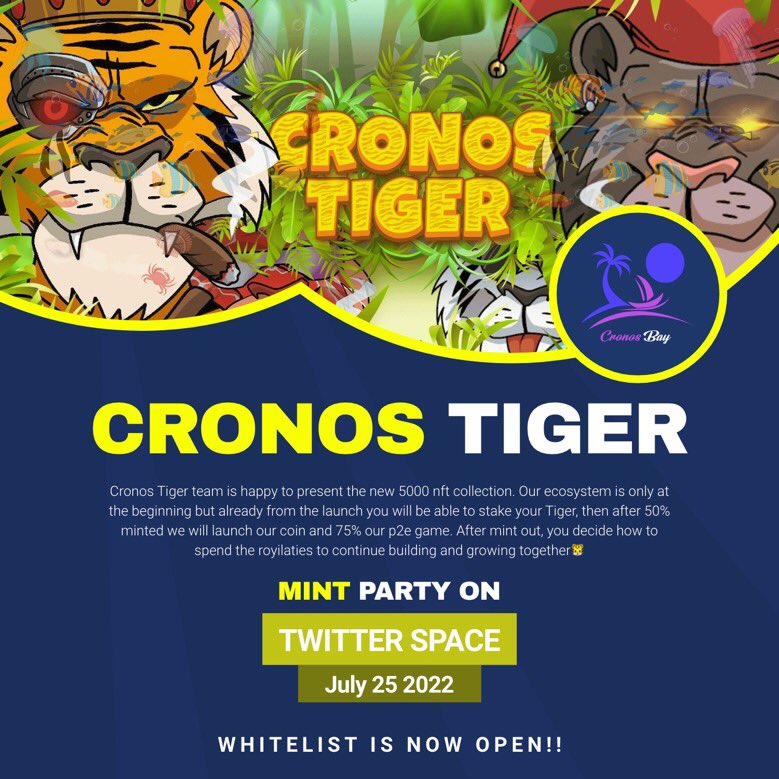 CRONOS_TIGER's tweet image. Cronos Tiger launch 25th 5PM UTC

Launchpad:@CronosBay 
Secondary Market: @croseanft 
Price : only 150 #cro   

Staking pool, p2e, raffle and much more 🐯 

Ama link: 

#cro #crofam #CronosChain #NFTs