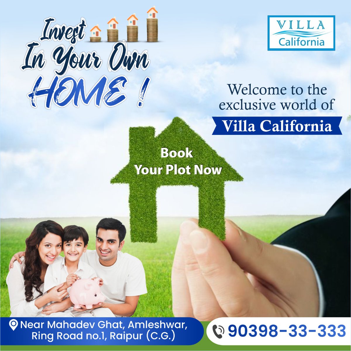propertyincg's tweet photo. Invest in Your Own Home!

It is not just a project, it's a LIFESTYLE, a true PIECE OF ART

Welcome to the exclusive world of #VillaCalifornia

📍Near Mahadev Ghat, Amleshwar, Ring Road no.1, Raipur
☎️ 9039833333

https://t.co/w5IMuYp77R

#vedantaproperties #propertyinchhattisgarh https://t.co/Xe95cT02TK