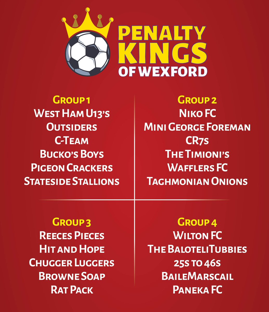 MoyneRangers's tweet photo. The day has arrived, and the teams are in! (Still room for more, if we have any late additions!) We ask that all teams are at the pitch for 1pm and register with the €50 entry fee. We'll be keeping an eye on the weather and advising if there is any change! https://t.co/UaZM816i25