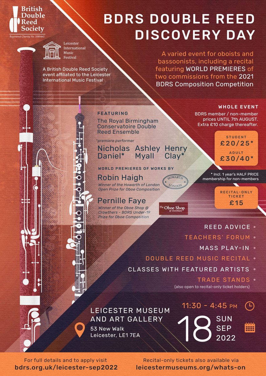 leicsmusicfest's tweet photo. Delighted to be welcoming the @BDRSoc to @leicestermuseum on Sunday, 18th September for their Discovery Day - a lovely bonus at the end of our Festival!  @ndanielmusic will be giving a special recital at 2.30pm, for which tickets are available separately:
https://t.co/pdXPGvPCl7 https://t.co/ThgeIxbZr2