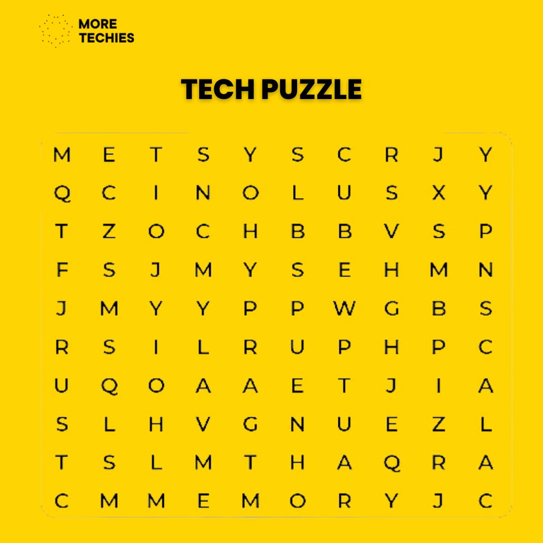 MoreTechies's tweet photo. Something light to start your weekend.
Memory is the first word I see, what's the first you see?
#techpuzzle #techtrivia #SaturdayTrivia #techwords #BlackTechTwitter https://t.co/3eHpihEUgX