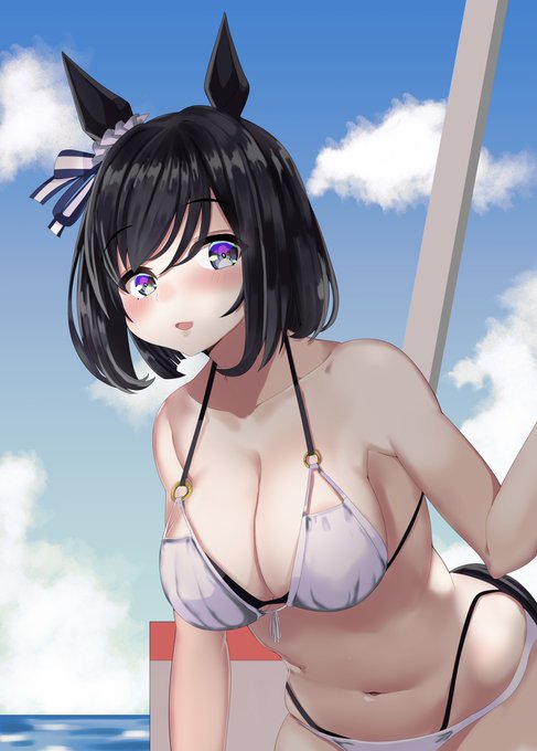 エイシンフラッシュ #ウマ娘 #ウマ娘プリティーダービー #エイシンフラッシュ(ウマ娘) #水着 #ビキニ #おへそ #腋 https://t.co/vEcv5o1z3W 