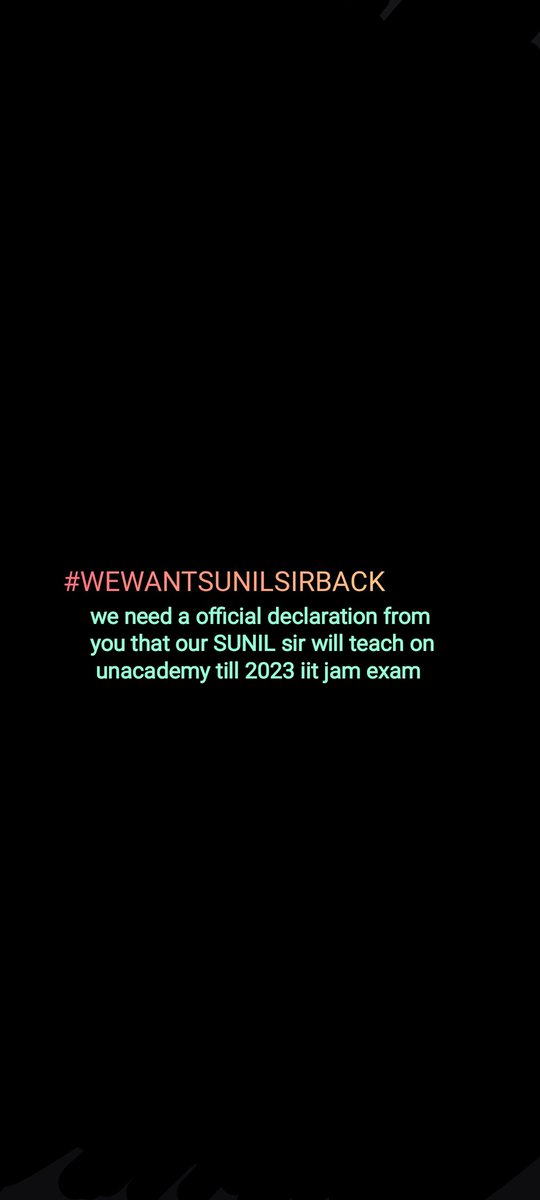 ABIRDAS8343's tweet photo. Wee want our sir back @TeamUnacademy @unacademy @unacademytech @UnacademyCares we will only study under SUNIL JOSHI SIR #wewantsunilsirback #bringbacksuniljoshi https://t.co/MqQIA5h4JW