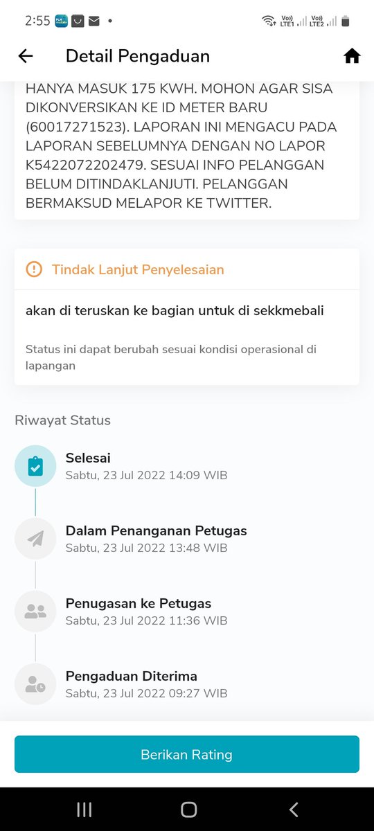 rubensilitonga's tweet photo. @pln_123 SUDAH 4 KALI TLP CALL CENTER PLN 123, DENGAN 4 NOMER LAPORAN, TAPI NGGA ADA PENYELESAIAN DARI PLN SOAL NOMINAL KWH SAYA YG DIKEMBALIKAN TIDAK SEMESTINYA SAAT PENGGANTIAN METERAN. KE MANA SISA KWH SAYA WAHAI PLN??? https://t.co/TvwGAoXWQM