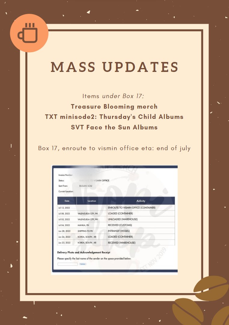 thekopishop's tweet photo. #KopiUpdates MASS UPDATES AS OF 7/23/22 SATURDAY 4:15PM

- Please don't hesitate to DM us if you have questions, clarifications, inquiries etc.
- Masterlist is being updated regularly and know that we have received your payment.

Thank you so much and God bless! 🤎🤎 https://t.co/tbvPm6wC2m