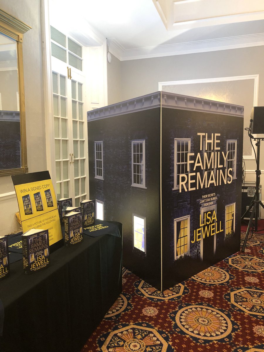 SazzlePage's tweet photo. Lots of fun at the  #DeadGoodReaderAwards last night @HarrogateFest with our GIANT house for #TheFamilyRemains by @lisajewelluk 
Congrats to all the winners! https://t.co/8iqOS3Tx2J
