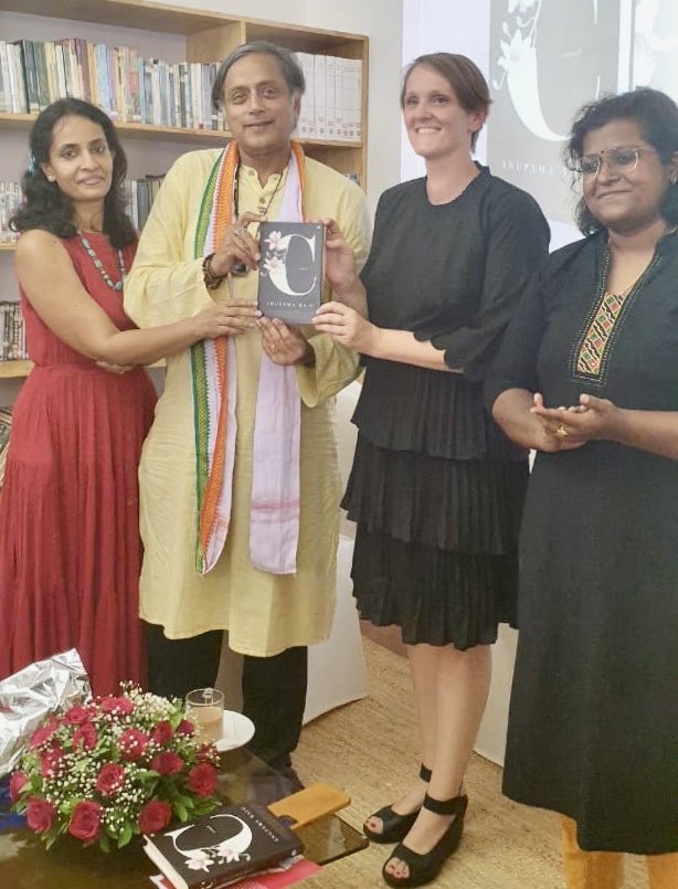 Delighted to launch the new novel “C” by Thiruvananthapuram-based poet ⁦@anupamaraju⁩ at the ⁦@Alliancefranf. It’s a spectacularly original work of fiction, reflection & poetic prose. Congratulations to ⁦@AlephBookCo⁩ on launching a remarkable new voice!