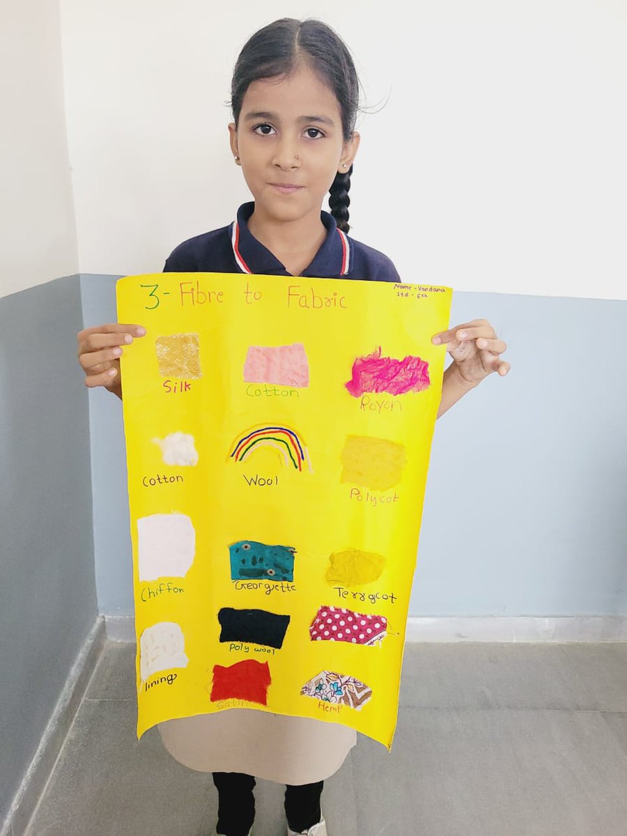 MauryanHigh's tweet photo. Fibre to Fabric chart activity by the students of Grade 6.. #FibretoFabric #fibrecollection #postermaking #yarnmaking #fibreprocessing
#MauryanHigh #WeAreMauryans #MHS #CBSESchool #VadodarasGurukul #vadodara https://t.co/vo4D1iSwDj