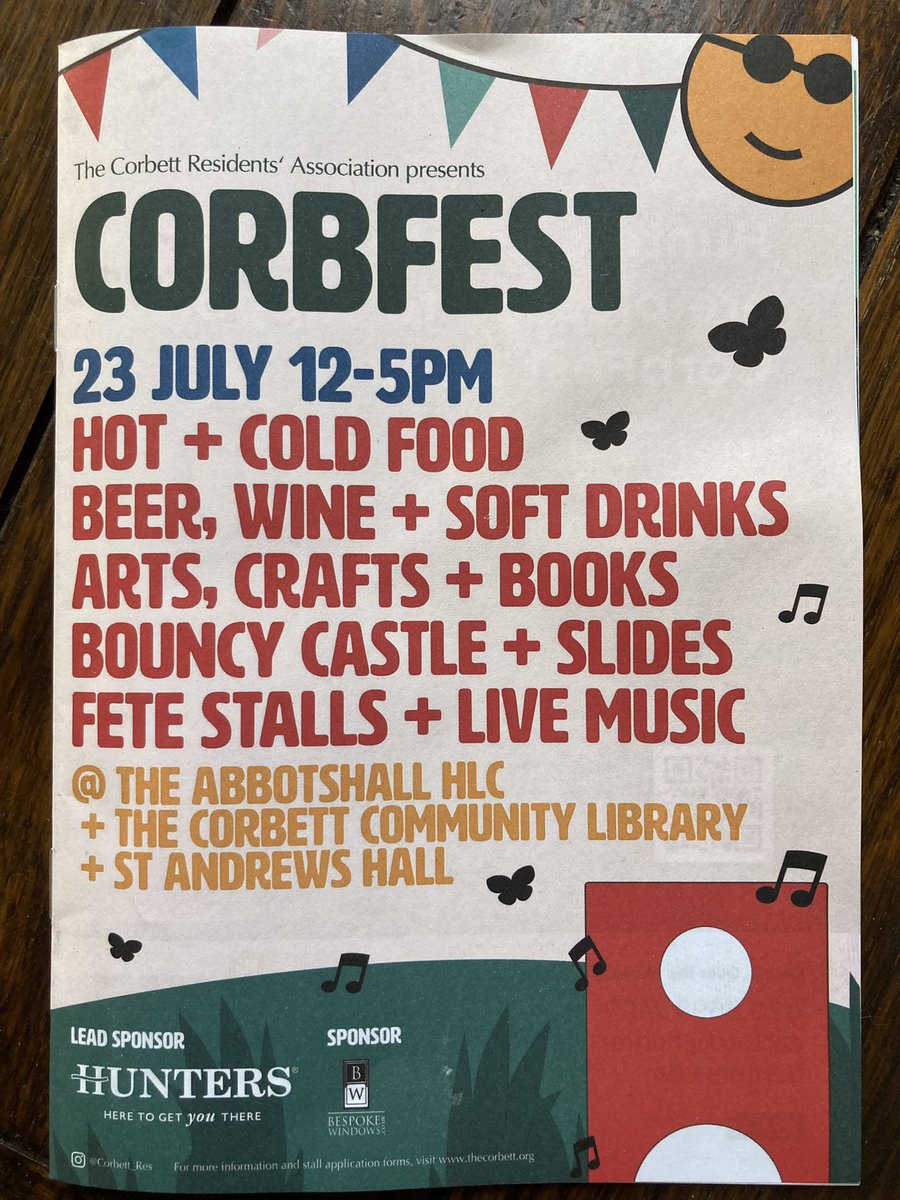 It’s #CorbFest today at our place + <a href="/Abbotshall_HLC/">Abbotshall HLC</a> <a href="/StAndrewsSE6/">St Andrew's Catford</a>

- Local Makers’ Market
- Arts &amp; crafts
- Books (of course!)
- Games
- Live music
- Refreshments 
- Children’s Adventure Trail - follow clues from us to the other venues and back to claim your prize).
- and more.