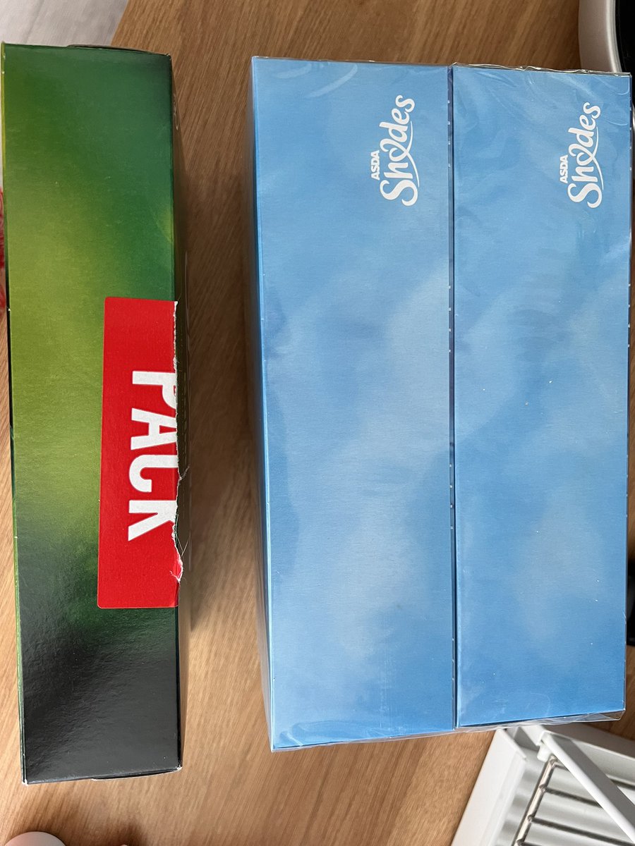 ChloeBrammer's tweet photo. @asda why oh why are your twin pack tissues now wrapped in plastic?!? What on earth was wrong with the stickers? I thought you were making a lot of effort to change products to reduce plastic, won’t be buying these again! https://t.co/cJqxGG1VgP