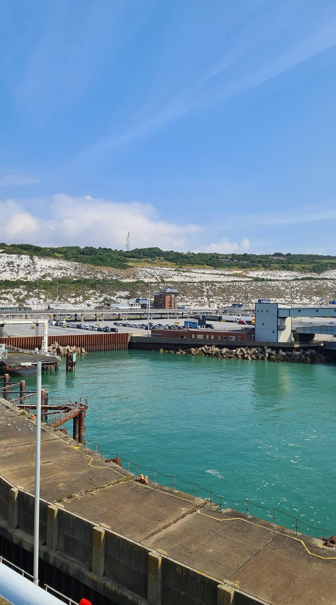 Welcome to dover port . Once inside it’s almost empty . Thats because everything is stuck outside trying to get past all the brexit red tape . Look at it like an egg timer - tons of sand attempting to get through a tiny hole . That’s what’s happening here #BrexitReality