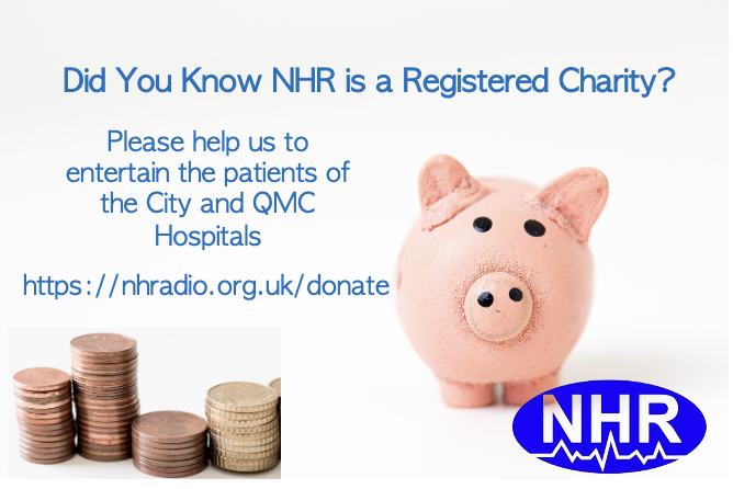 NottsNHR's tweet photo. Nottingham Hospitals Radio provides entertainment and company to the patients and staff of the QMC and City Hospitals in Nottingham.

Help to keep us online by donating.

Small/Large/Regular donations are most welcome.

https://t.co/vxFNH9euZ4

Thank you https://t.co/Mj2AAHSSB5