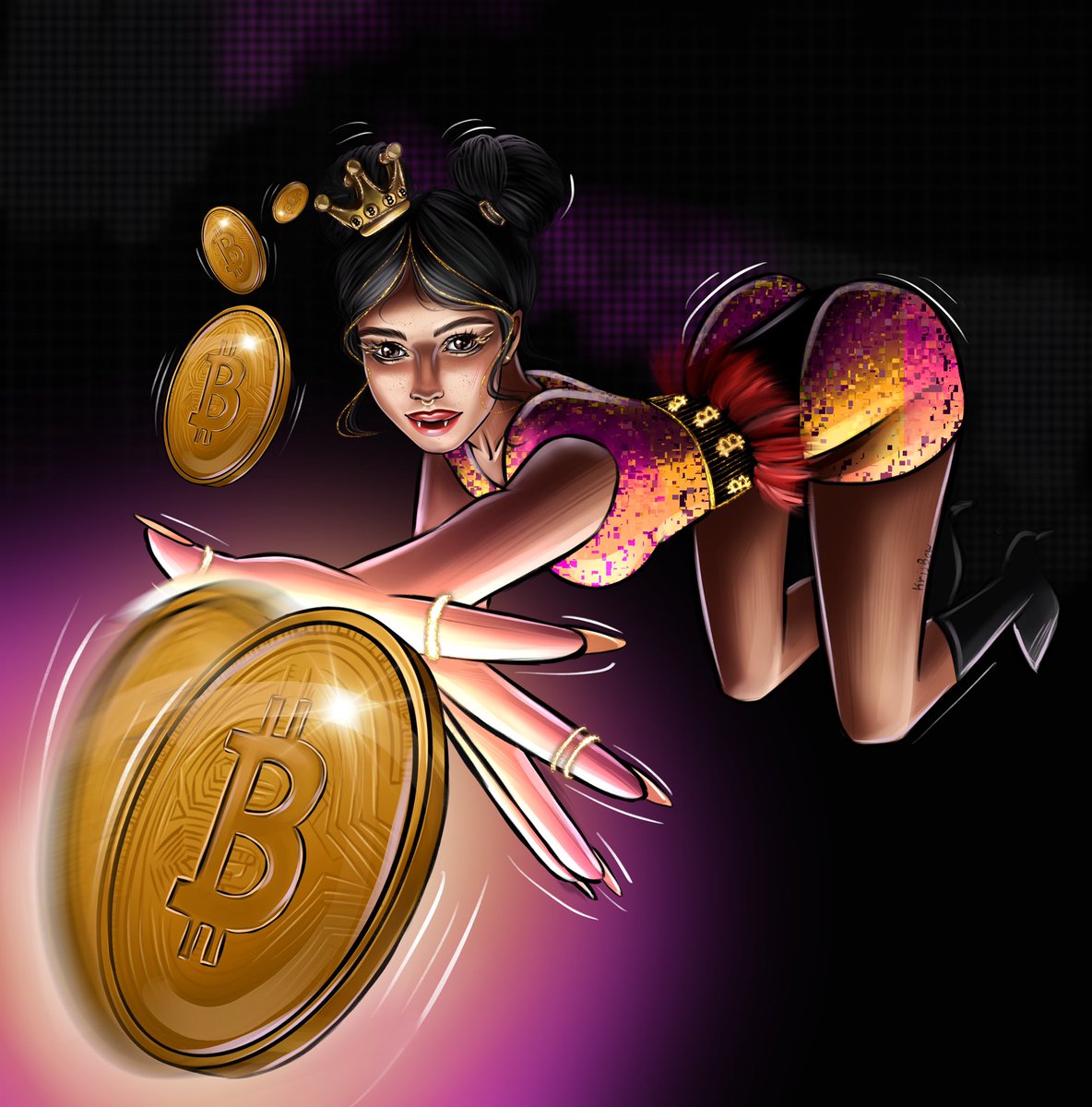 Krisbow_art's tweet photo. Ahhh❤️‍🔥❤️‍🔥❤️‍🔥

Done! Bitcoin queen cheerleader 🔥 Drop! 0.3 ETH 

From collection cryptocurrency cheerleaders on @opensea 

Will be happy for your support ❤️❤️❤️ hug everyone 🥰🤩

#nft #nftcollection #nftart https://t.co/fjWwEglTkp