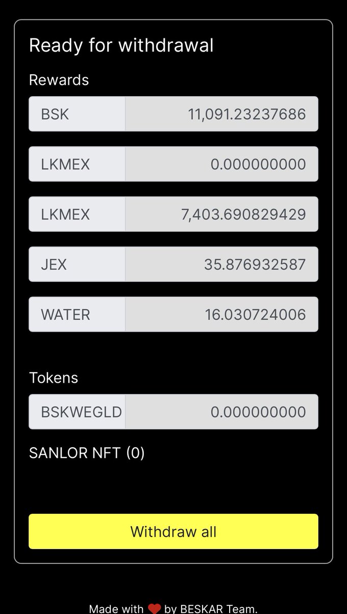 @BeskarDAO Every day i got more coins. I love @BeskarDAO