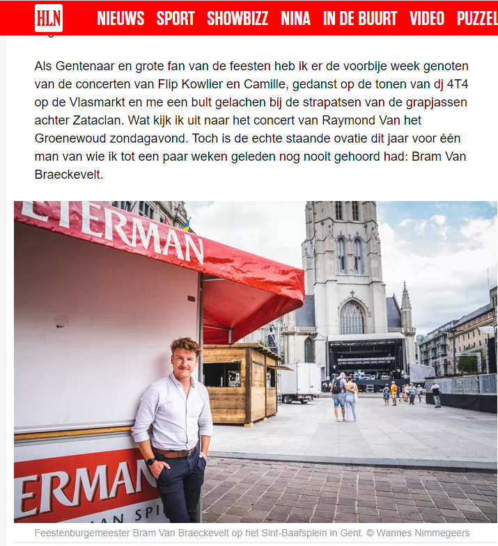 👉Wat een fantastische feestenburgemeester en topkerel is @BramVB! En ook @hln ziet dat.
"Toch is de echte staande ovatie dit jaar voor één man van wie ik tot een paar weken geleden nog nooit gehoord had: Bram Van Braeckevelt." 👏👏👏
#GF22 #gentsefeesten @groengent @groenwerkt