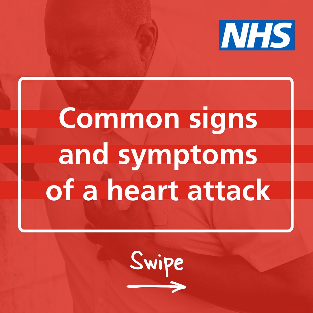 NHSuk's tweet photo. The early signs of a heart attack don’t always feel severe. 

A squeezing across the chest. A feeling of unease. It’s never too early to call 999 and describe your symptoms.

More info: https://t.co/obWj03Sy80 https://t.co/219rlKjuOw