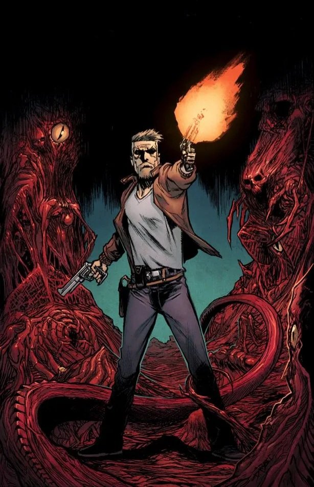 Announced at #sdcc2022 Revolvers- a new Action/Horror series from @TopCow & @EP1T0MEStudios 
Written by John Zuur Platten
Drawn by Me and colors by @Spidey2099 ! Out this October 🎃 