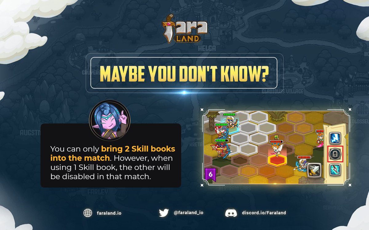 ⁉️Maybe you don't know⁉️

You can only bring 2 Skill books into the match. However, when using 1 Skill book, the other will be disabled in that match 👀

So please consider to make the right decision in each case 💪🏻

#Faraland $FARA #BNBChain