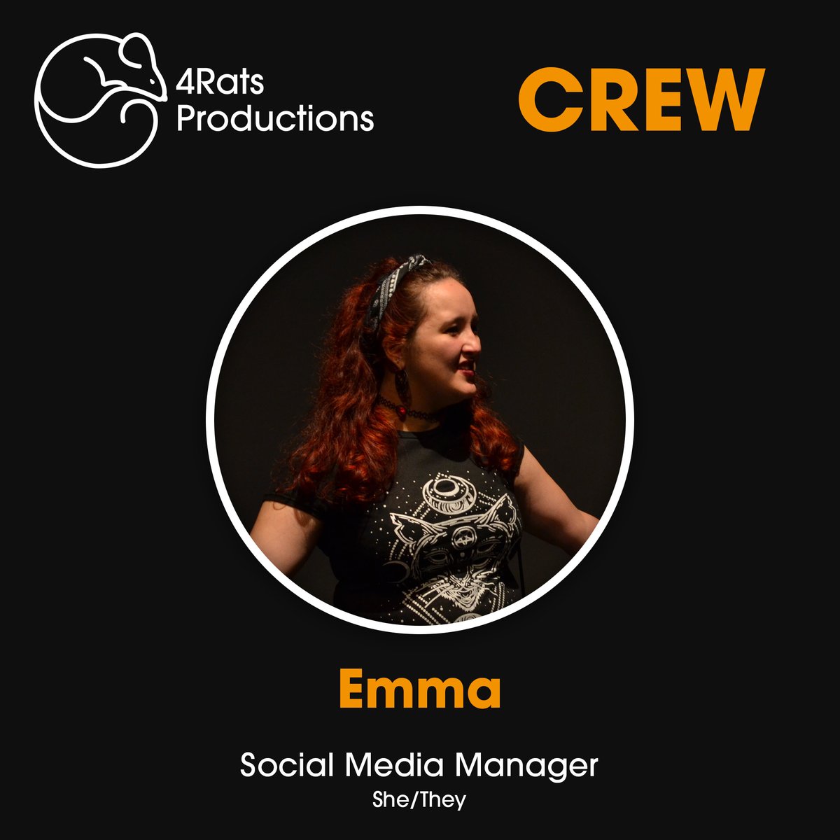 4Rats Productions Hub (@4ratshub) on Twitter photo Happy weekend! Today we bring you <a href="/EmmaRosierActor/">Emma Rosier</a>, our social media manager! She enjoys horror and is an avid performer! She's trained in stage and screen combat, a skill which comes in very handy when wrangling the rats for a post. Give her a follow! Happy weekend! Today we bring you <a href="/EmmaRosierActor/">Emma Rosier</a>, our social media manager! She enjoys horror and is an avid performer! She's trained in stage and screen combat, a skill which comes in very handy when wrangling the rats for a post. Give her a follow!