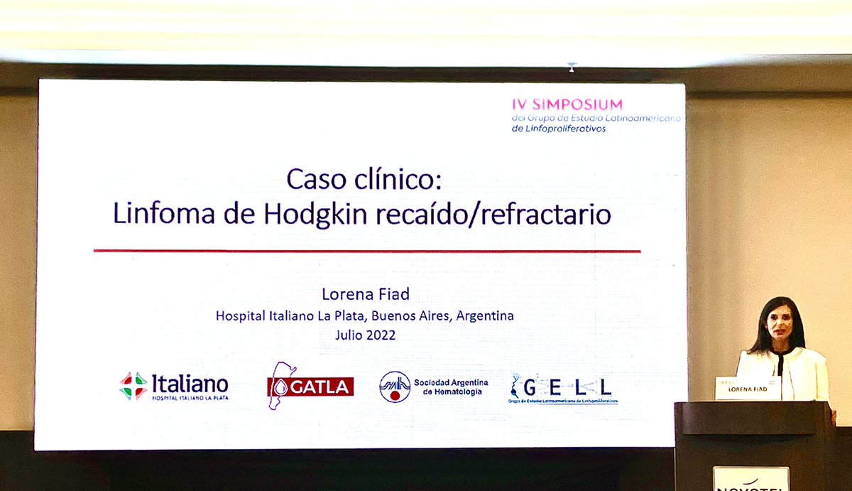 Comenzamos la mañana del Simposio #GELL22 con <a href="/FiadLorena/">Lorena Fiad</a> dirigiendo los casos casos clínicos de Linfoma de Hodgkin.

Interesante ver como en Argentina llevan varios registros en Linfoma!
<a href="/AstridPavlovsky/">Astrid Pavlovsky</a>