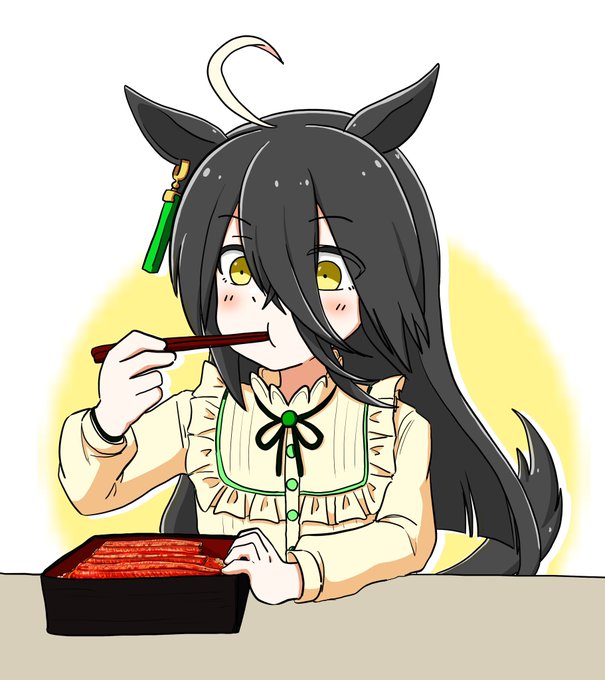 #ウマ娘#マンハッタンカフェ土用の丑の日(ついでに絵柄封印の某も) 
