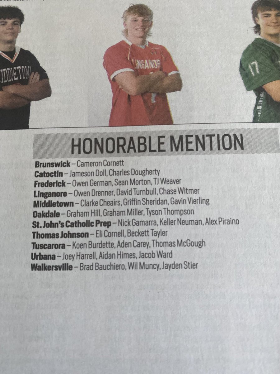Congrats to Joey Harrell, Aidan Himes, and Jacob Ward for being selected to FNP Honorable Mention All Area team!!