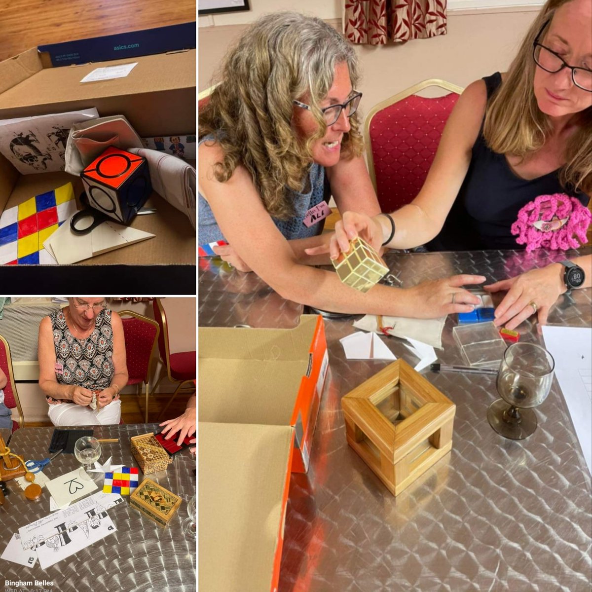 Bit late in posting after our meeting on Wednesday - I've been scratching my head in PUZZLEment! Thank you Philip the puzzleman who gave us the history of puzzles and let us loose on a few of his favourites. 😁