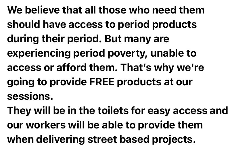 We will have FREE sanitary products available at all of our sessions. #endperiodpoverty @PeriodPovertyUK @periodpov_uk @UKYouth @Tampax @BootsUK @superdrug @LeicsCares @bodyform
