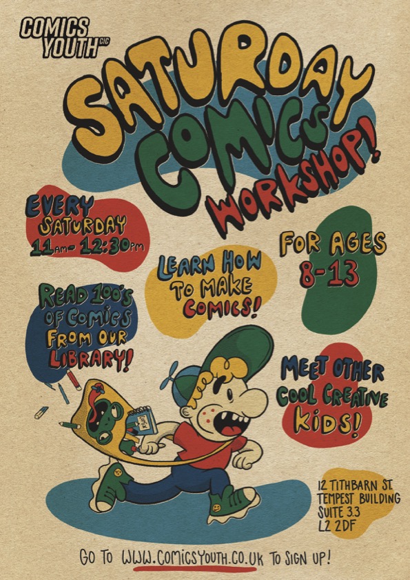 🚨Recruiting new Junior Members! 🚨

Do you know someone aged 8-13 who loves all things comics/graphic novels and wants to be creative? 

Or who loves to read anime and manga? Who wants access to a space to be themselves and nerd out?