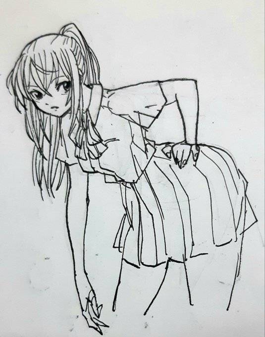 パソコンが傍にいない時はアナログで練習します(*`・ω・)ゞ
自分がポニーテール萌えですが、ポニーテールを上手く描けないという事実 