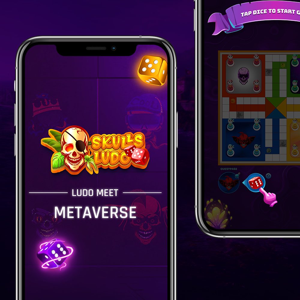 SkullsLudo's tweet image. Playing #Ludo with friends is one of the favorite things to do. With the #P2E structure players who play mutually will be able to earn tokens. 
Beta version of #Metaverse game is launching soon!
WL spots will be raffled to those who follow @SkullsLudo &amp;amp; engage with the post.