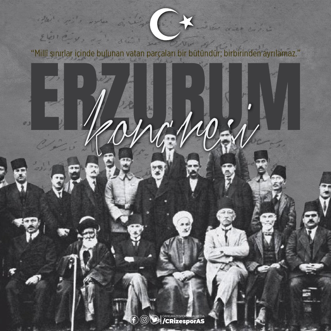 🇹🇷 “Millî sınırlar içinde bulunan vatan parçaları bir bütündür; birbirinden ayrılamaz.”

Erzurum Kongresi'nin 103'üncü yıl dönümünde, başta Gazi Mustafa Kemal Atatürk olmak üzere tüm kahramanlarımızı rahmet ve minnetle anıyoruz.