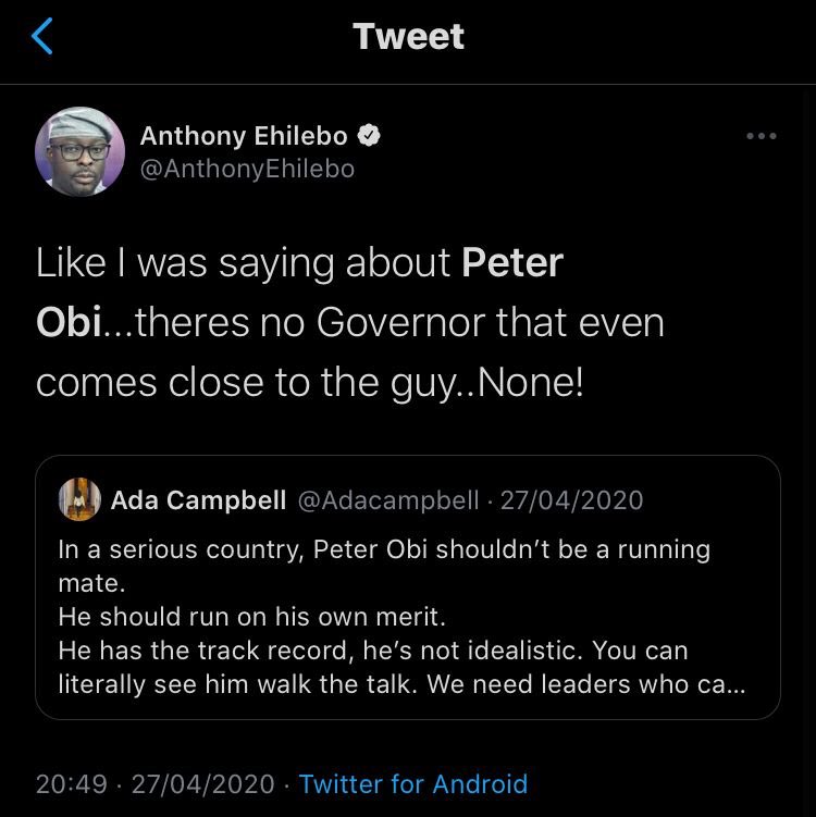 Urchilla01's tweet photo. To de use their old tweets campaign for Peter Obi na him I wan de do now 🤌🏾

Frame 1: 2015
Frame 2: 2018
Frame 3: 2020

Let's go 🚶🏾‍♂️ https://t.co/whAVOvdS8w