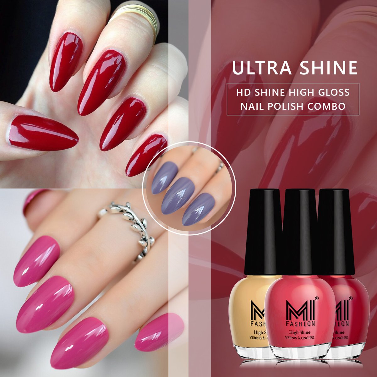 Want to shine like a star or want to glow like a bar, go get it with MI Fashion with less far. 

#mifashion #mifashionofficial #nails #nailpolish #nailpaint #longlastingnail #shine #shinenails #shiny #shinynails #naturalshine #shinenail #shinenaildesign #shinynail #shinenailsart