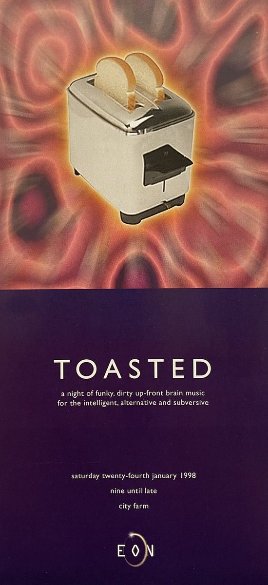a11kindsofcrazy's tweet photo. @toastpunk I was going through some of my old Rave Flyers and came across this one.
The only thing that concerns me is that the bread is not toasted 🤷🏼♂️
#gethatbread #NFT #NFTs #NFTCommunity #NFTartist #NFTartwork #NFTGaming #NFTGiveaway #P2E #nftcollector https://t.co/TpGKEO9nis