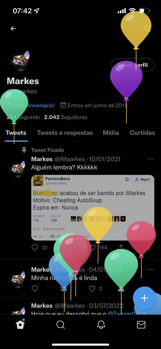 E os balões subiram