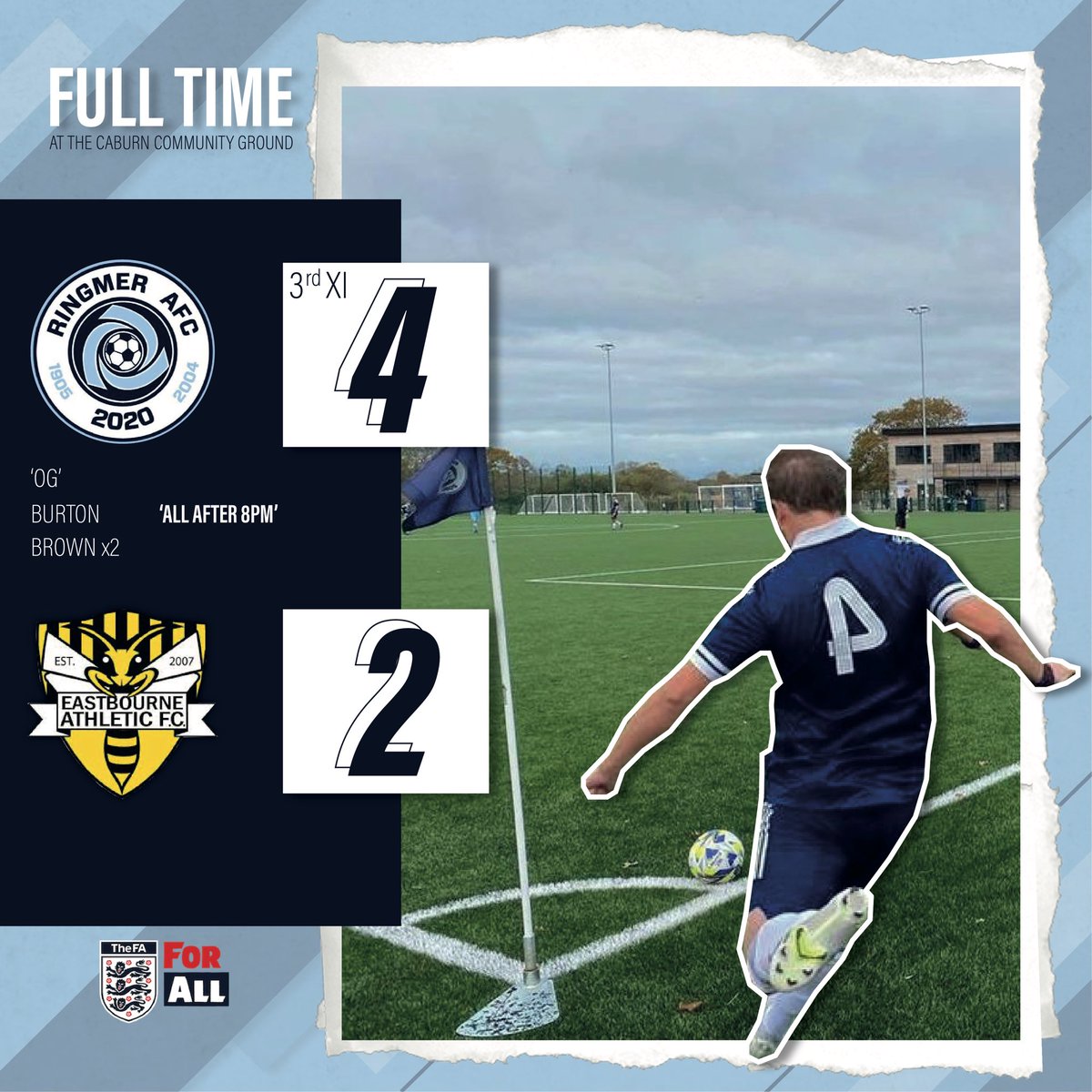 RingmerAFC's tweet photo. 🚨FINAL SCORE🚨

#fridaynightunderlights saw the 3rd team run out 4-2 winners! With all goals reportedly being scored ‘after 8pm’!

A great pre-season victory seeing new management and team get off to a flying start.
#rafc https://t.co/tJJjbwc8li
