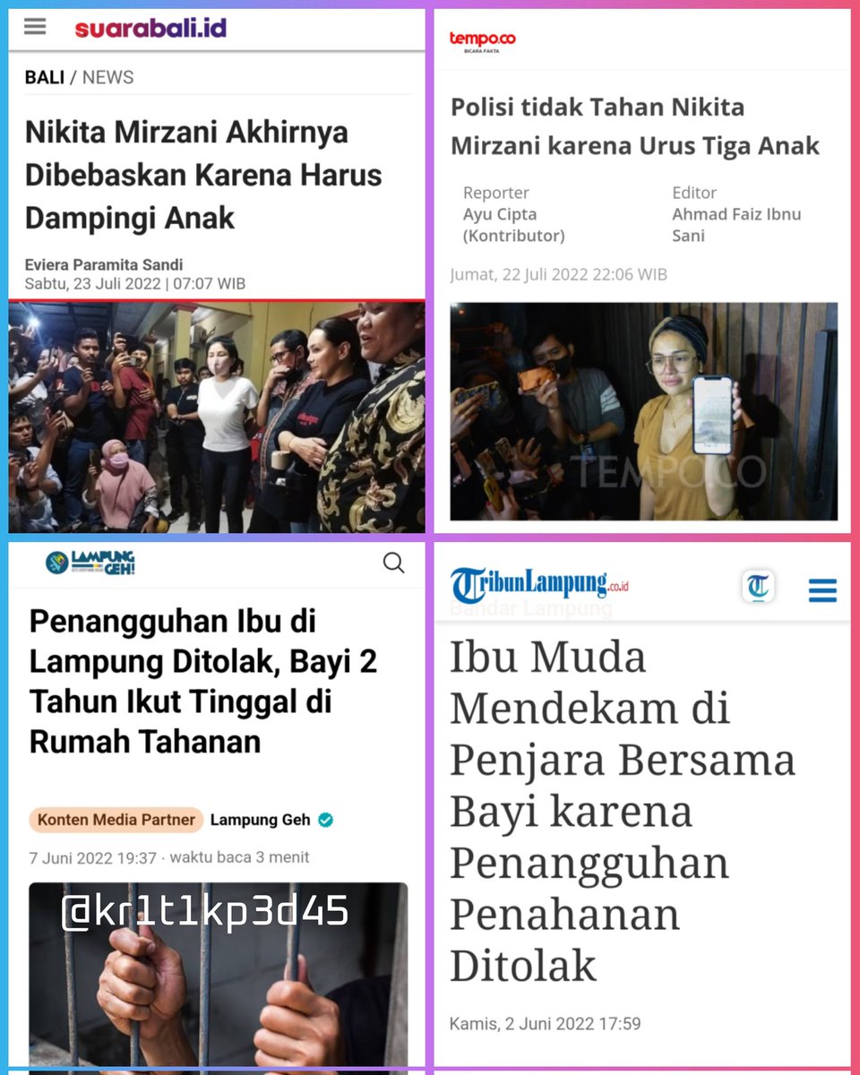 Polisi Tidak Tahan Nikita Mirzani Karena Urus Tiga Anak, Netizen: Ibu-Ibu Yang Urus Bayi Didalam Penjara Kan Ada Juga.