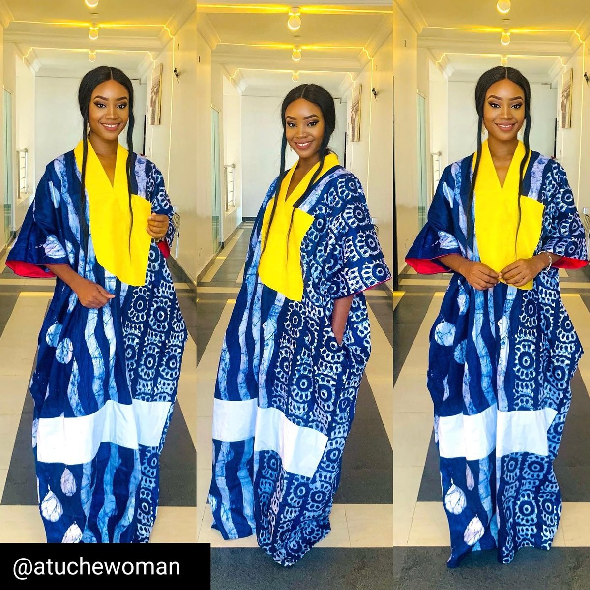 Don't You Just Adore This Adire Print Dress by @atuchewoman 
Download #AfriqOkin free and find Tailors, designers or Accessory makers in your local area to help bring your designs to life!

👉🏾 onelink.to/dut9rz 👈🏾

 #AfricanFashion #Afriqokin #AfricanFashionApp #bellanaija