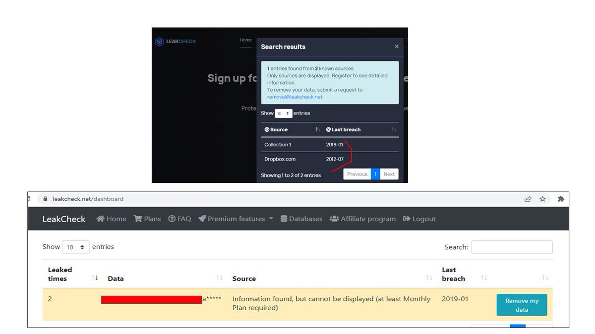techniquesOsint's tweet photo. 𝐸𝑚𝑎𝑖𝑙 #𝑂𝑆𝐼𝑁𝑇 : 

https://t.co/RP5EqvdIfm is an alternative site for "haveibeenpwned", however leakcheck provide the sources/ year where the target email was breached, also on signup (FREE) to the platform it provides initials of the password.  

#databreach #privacy https://t.co/XEAYbn3p2Q