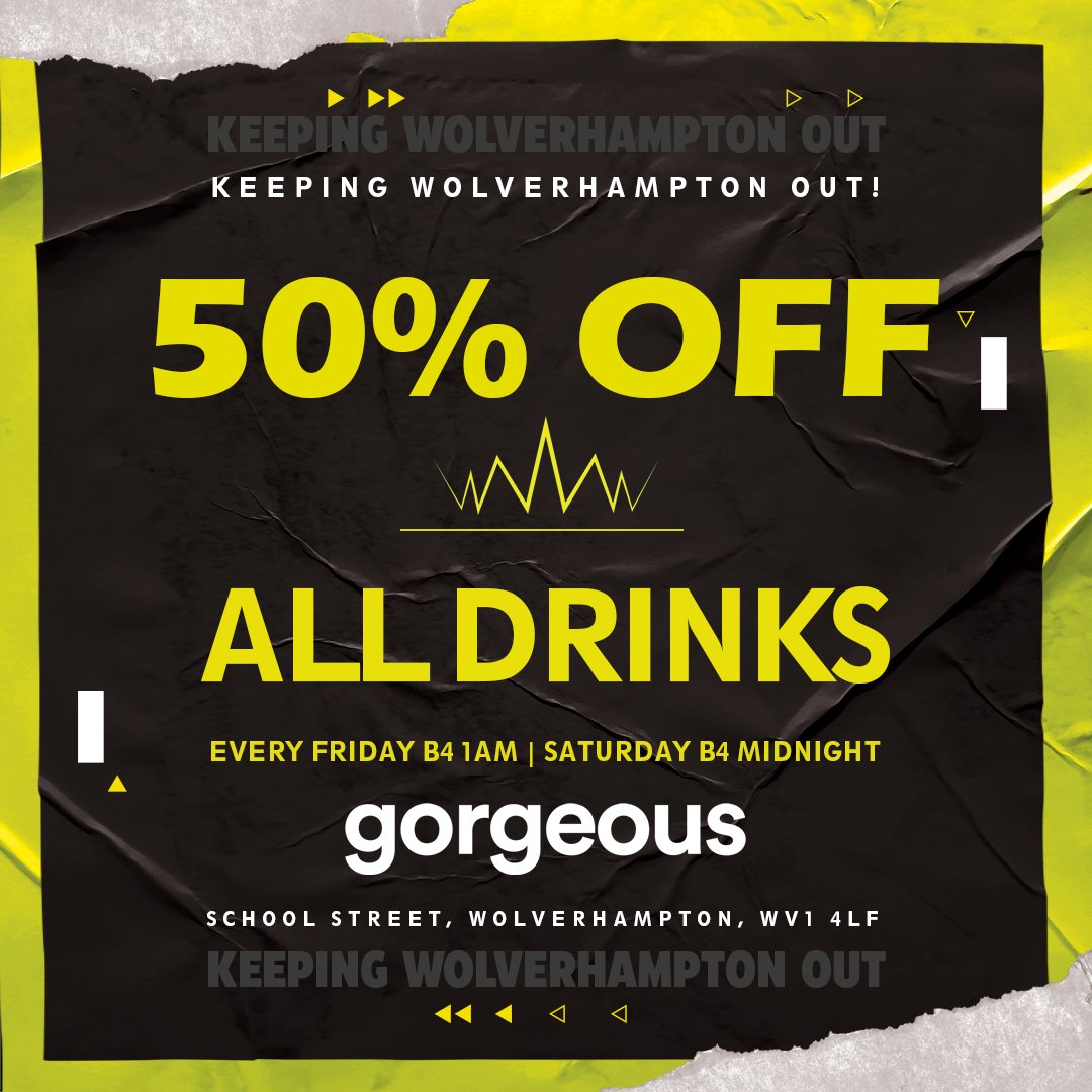 GorgeousWTON's tweet photo. Need tempting into a BIG NIGHT OUT?! 👀 All roads lead to Gorgeous! Doors open at 11pm! 50% off ALL DRINKS b4 Midnight! DJ Flash on the decks! 🕺 https://t.co/J1PjjIcaiG