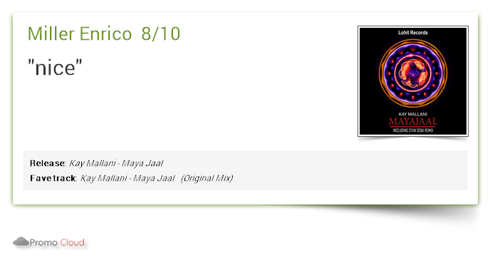 lohitrecords's tweet photo. Miller Enrico supports: @Kay_Mallani - Maya Jaal   (Original Mix) 8/10 #newrelease https://t.co/BIF4SBHtbC  #lohitrecords #lohitdeep https://t.co/rfZVCalrWU