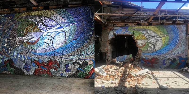 uarmy_bts_'s tweet photo. The mosaics of Alla Gorska in #Mariupol were destroyed by Russians. This is how the Russian world looks like. Barbarians. Terrorists.
#RussiaIsATerroristState #StandWithUkraine️ #StopRussia #ArmUkraineNow https://t.co/hrE3xsWvZU