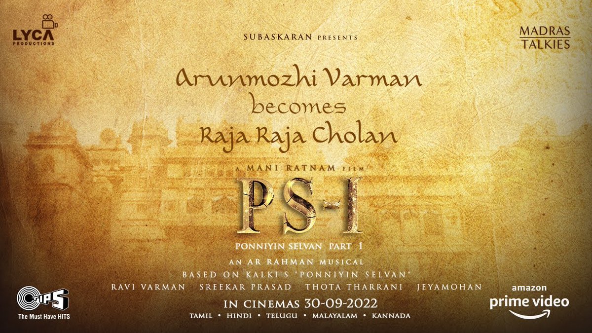 LycaProductions's tweet photo. Hear our experts talk about Raja Raja Chozha!
▶️ https://t.co/NjuPOpqXWF
#PonniyinSelvan
#PS1 releasing in theatres on 30th September in Tamil, Hindi, Telugu, Malayalam and Kannada!
@madrastalkies_ @LycaProductions #ManiRatnam @arrahman @Tipsofficial https://t.co/K0eQtWxNGd