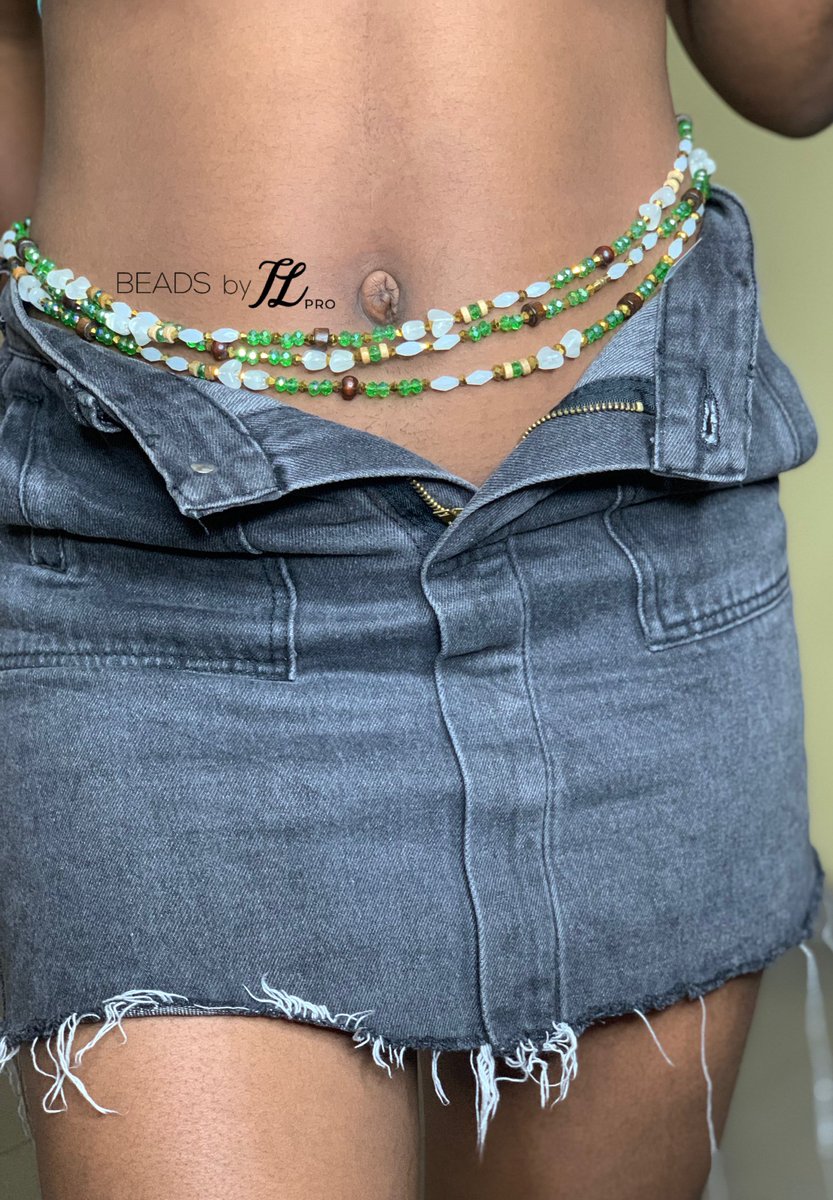 beadsbytlpro's tweet photo. Waistbeads are so satisfying 😍🥰

Green ASHANTI: N2000/strand 
Glows in the dark💚 https://t.co/nnbwc2z0nl
