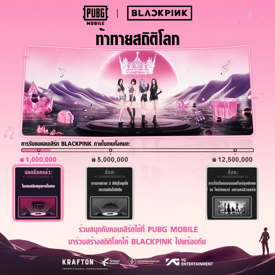 PUBGMOBILE_TH's tweet photo. 💝รวมพลังชาว PUBG MOBILE และ ชาว BLINK! มาร่วมสร้างสถิติโลกครั้งใหม่ให้กับ @BLACKPINK กัน! เข้ามาดูคอนเสิร์ตในเกมกันเยอะๆนะ🤩

ดูคอนเสิร์ต THE VIRTUAL ได้ที่นี่
https://t.co/QWPDiTfh66

#BLACKPINKxPUBGM https://t.co/dpZu3XRDSg