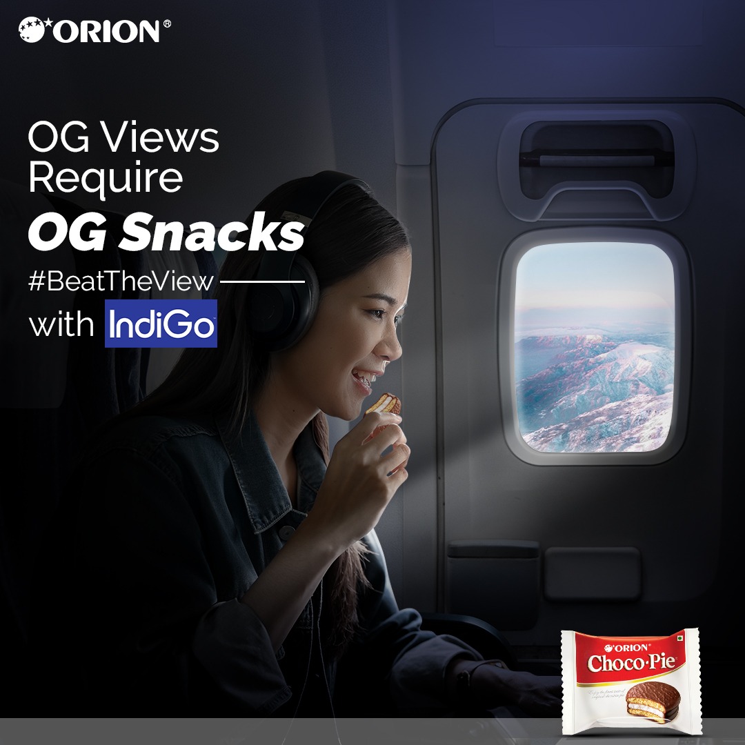 InOrionChocoPie's tweet photo. With IndiGo and the OG Choco-Pie, our view is better than your view! So, fasten your seat belts cos’ it’s time to #BeatTheView.
#Orion #OrionChocoPie #Indigo #IndigoAirlines #OG #OGViews #OGSnacks #AirplaneSnacks #Chocolate https://t.co/PTqxPTvzBz https://t.co/tsHffFGNtf