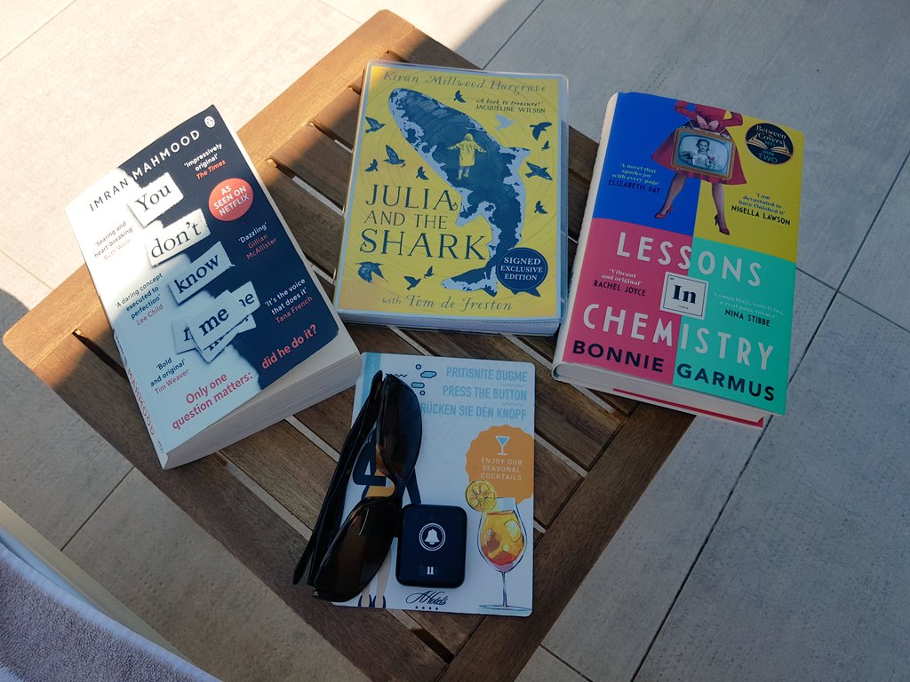 NHPrepLibrary's tweet photo. ☀️ #lastcurrentnext in Croatia ☀️
Last: You Don't Know Me by @imranmahmood777
Current: Julia and the Shark by @Kiran_MH
Next: Lessons in Chemistry by @BonnieGarmus
#summerreading #librarianlife #schoollibrarian #readingforpleasure https://t.co/zMyRzMGM4v