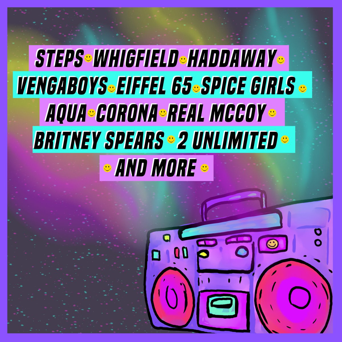 Check out some of the line up for the 90's night.